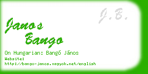 janos bango business card