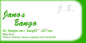 janos bango business card